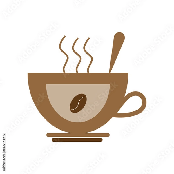 Fototapeta coffee cup clipart design, a cup of hot coffee with beans, coffee mug icon,
hot tea cup symbol with steam sign, coffee mug steamy, Vector icon, coffee cup icon, clipart illustration,