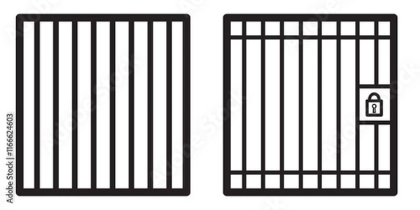 Fototapeta Jail icon. Jail sign symbol vector illustration eps 10. prison icon. Jail icon vector isolated on white background, logo concept of Jail sign on transparent background, black filled symbol . 