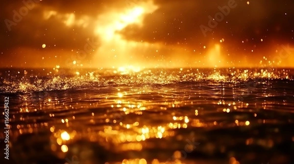 Obraz Golden Sunset Reflections On Water Surface