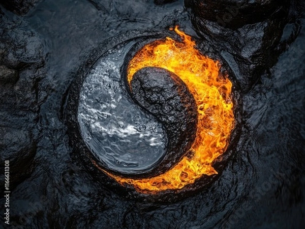 Obraz Black and orange crescent fire