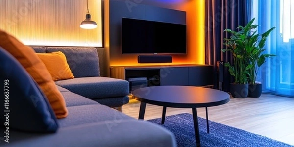 Fototapeta smart home concept with modern contemporary building and technology for 2025