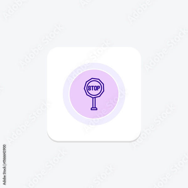 Fototapeta Stop Signboard color circle icon , vector, pixel perfect, illustrator file