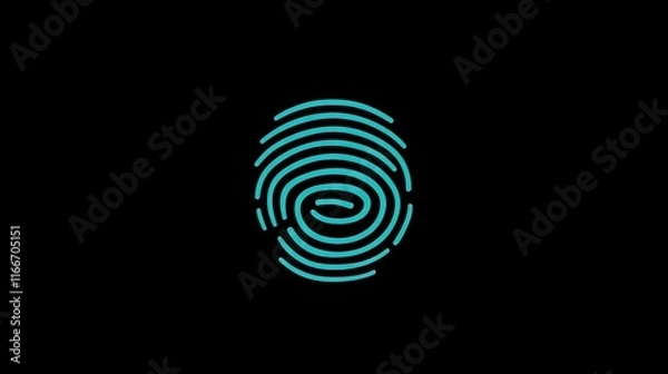 Fototapeta A futuristic digital fingerprint symbolizing secure business transactions in the tech world.