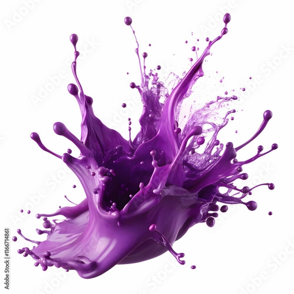 Fototapeta purple paint splash white background