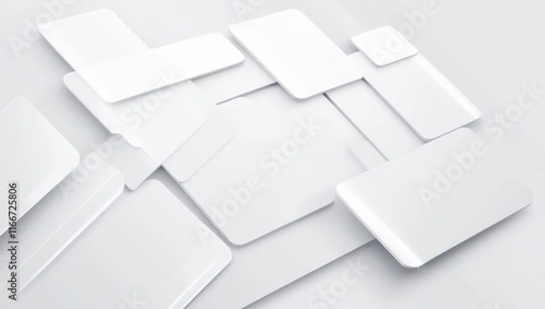 Fototapeta Abstract White Panels Creating Visual Rhythm.