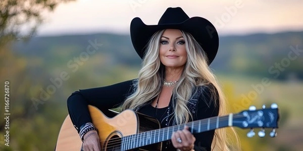 Fototapeta country music female musician