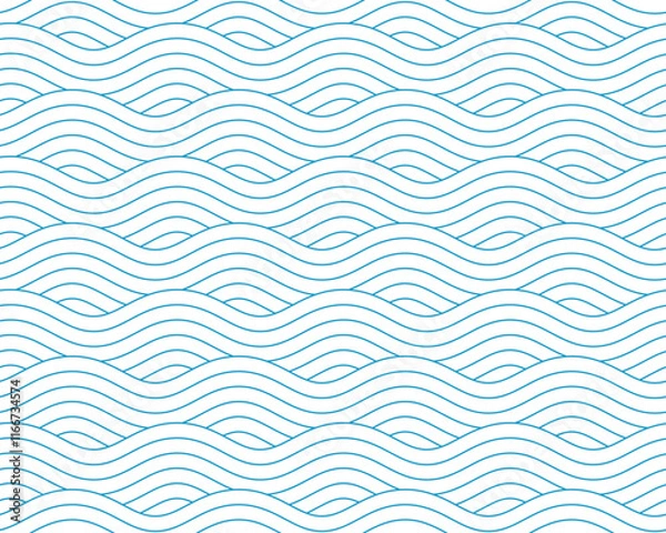 Obraz Seamless pattern with blue waves