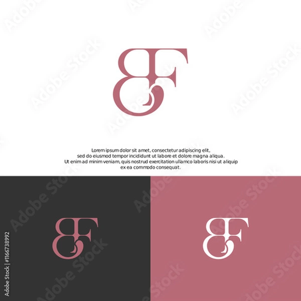 Obraz Logo BF, FB Concept Logo Letter