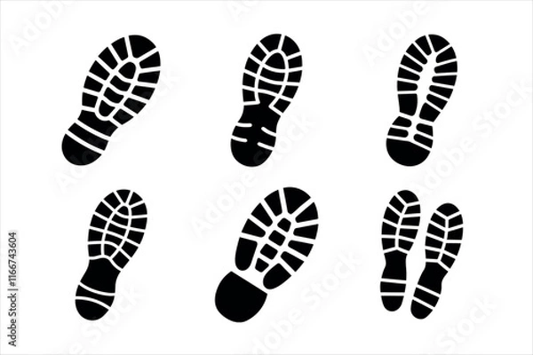 Fototapeta Shoe prints vector on a white background