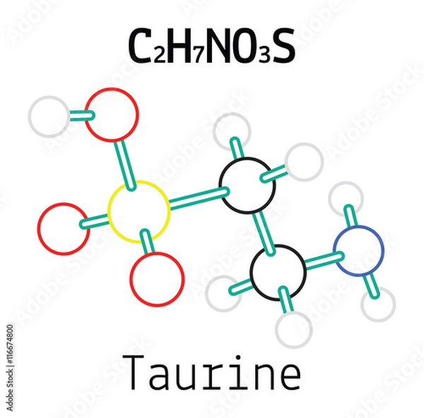 Obraz C2H7NO3S Taurine molecule