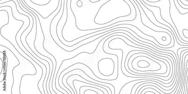 Fototapeta Topographic map background geographic line map,modern design with white background and black wave lines,luxury topographic wavy pattern and geographic grid map design .
