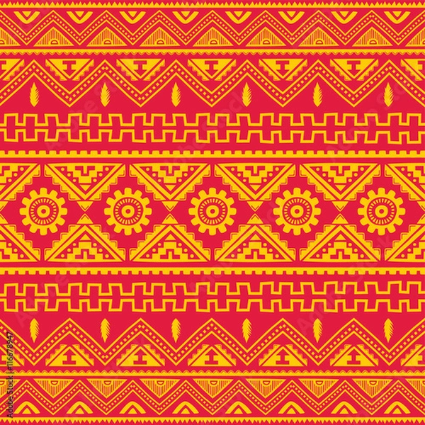 Fototapeta orange native american ethnic pattern