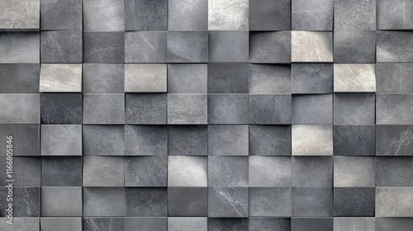 Fototapeta Gray Porcelain Stoneware Mosaic Tiles for Stylish Wall and Floor Design in Modern Industrial Spaces