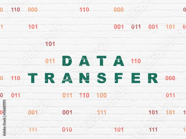 Fototapeta Information concept: Data Transfer on wall background