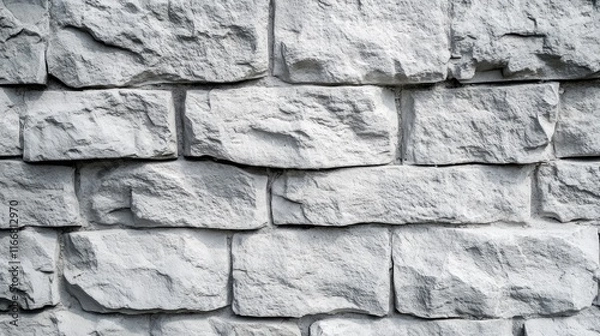 Fototapeta Textured gray stone wall surface with rough edges for architectural or design background use