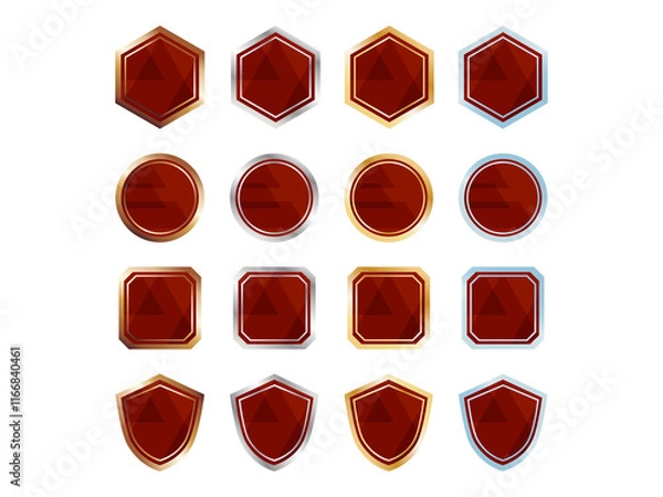 Obraz 金銀銅プラチナのシール・ラベル・バッジ・アイコン セット