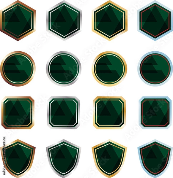 Obraz 金銀銅プラチナのシール・ラベル・バッジ・アイコン セット