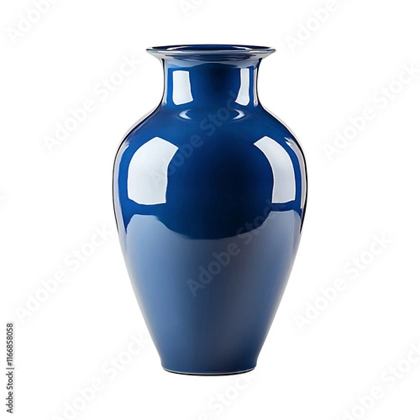 Obraz A tall blue vase isolated on transparent background
