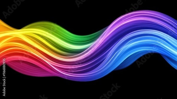 Fototapeta Vibrant Rainbow Waves Abstract Design Background