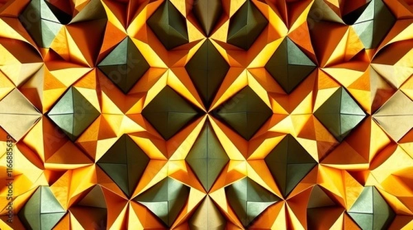 Obraz A repeated pattern design with bold and vibrant geometric elements, symbolizing creativity and modern art.