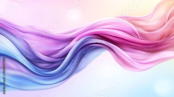 Fototapeta A pink and blue abstract background with wavy lines