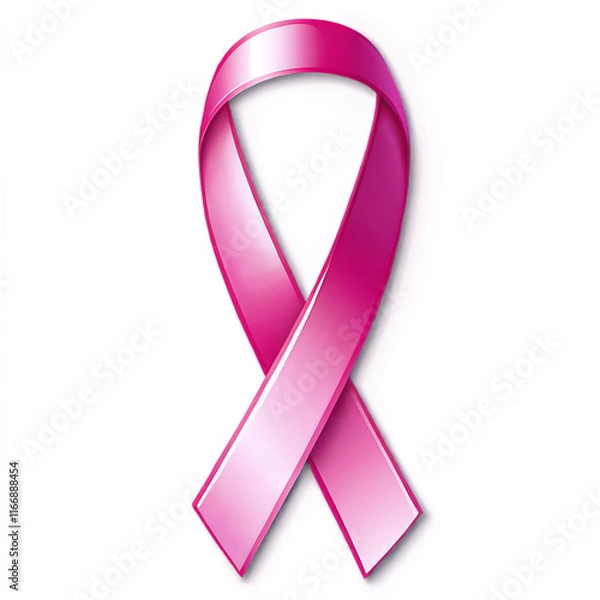 Fototapeta pink ribbon isolated on white