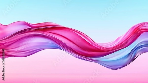 Fototapeta A pink and blue abstract background with wavy lines