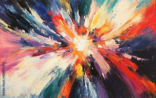 Obraz Brush Strokes painting broad, energetic streaks across canvas, Generative AI