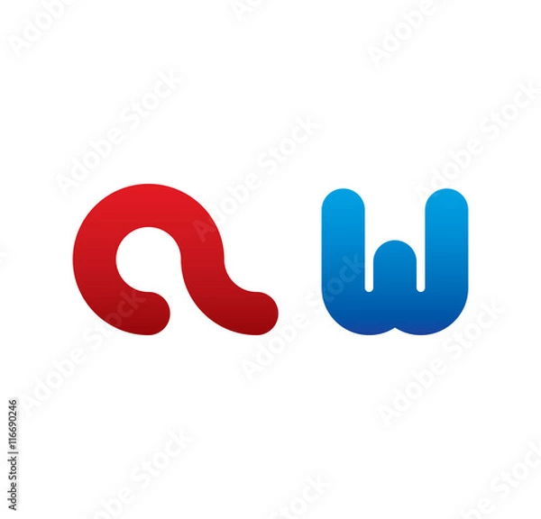 Obraz aw logo initial blue and red 