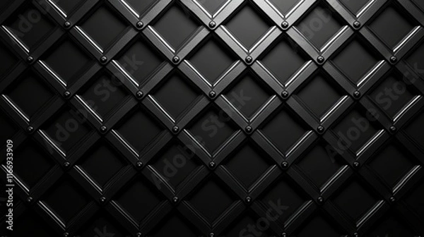 Fototapeta Intricate Black Textured Wall Design Featuring Geometric Patterns and Modern Aesthetic