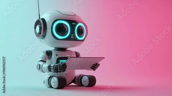 Fototapeta ai copywriting bot using chatgpt for content creation artificial intelligence concept 3d illustration