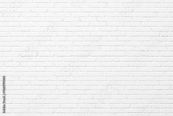 Fototapeta A clean white brick wall texture, minimalistic style, with a uniform pattern. Neutral background ideal for design concepts, Ai generative