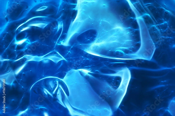 Obraz Bubbles in abstract blue gel