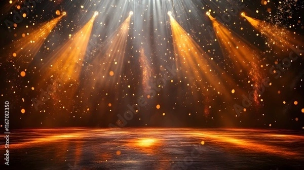 Fototapeta ゴールデンライトが輝く幻想的なステージ