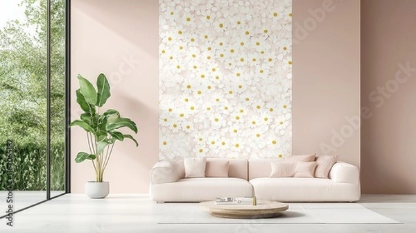 Fototapeta Daisy Delight, a vibrant assortment of delicate white petals and cheerful yellow centers, showcasing nature's beauty in a playful and lively arrangement, perfect for brightening any space