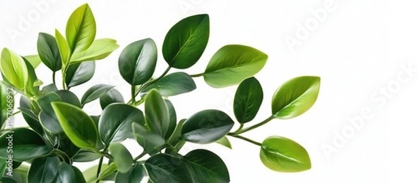 Fototapeta Lifelike green plastic plant for modern interior design perfect for enhancing decor and adding a touch of nature to any space