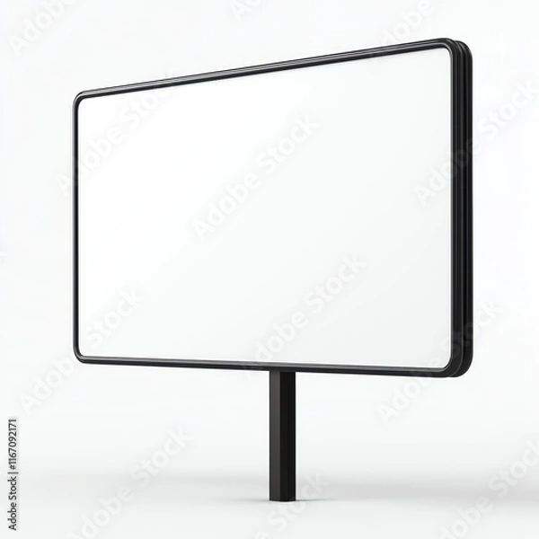 Fototapeta Blank billboard sign on a clear background ready for advertising and promotional messages.