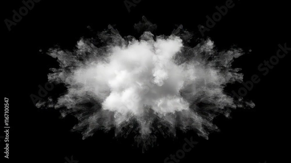 Fototapeta Real smoke exploding outwards with empty center. Dramatic smoke or fog effect for spooky Halloween background.
