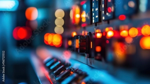 Obraz High-Tech Energy Control Room Interior with Soft Lighting