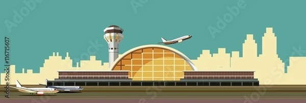 Obraz airport building vector illustration