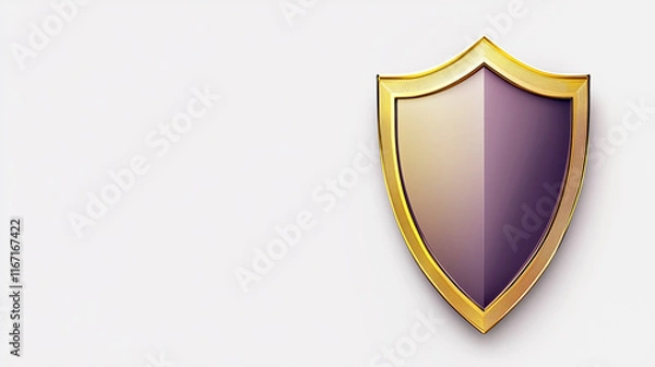 Fototapeta Elegant golden shield with gradient design