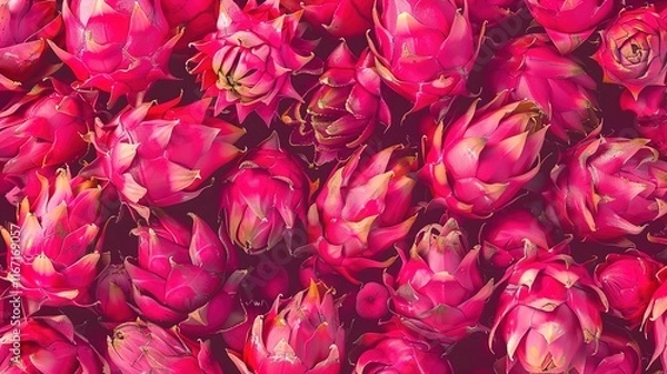 Obraz dragonfruit seamless pattern wallpaper