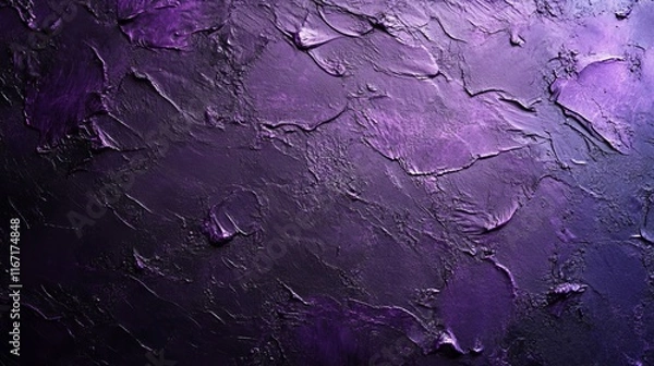 Obraz Dark purple background, grainy texture, black violet purple color gradient, abstract banner backdrop design, Generative AI