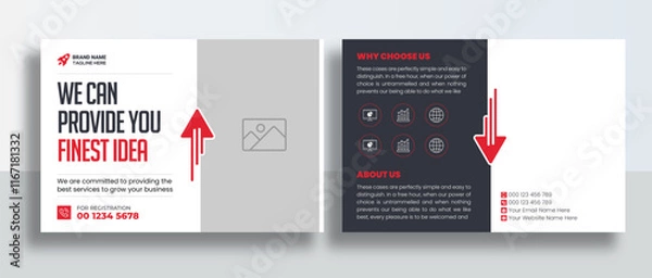 Obraz Corporate Postcard or Eddm postcard design template, Corporate Business Postcard Template Design, Simple and Clean Modern Minimal Postcard Template, Business Postcard Layout