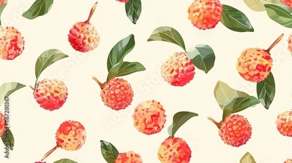 Obraz lychee seamless pattern wallpaper