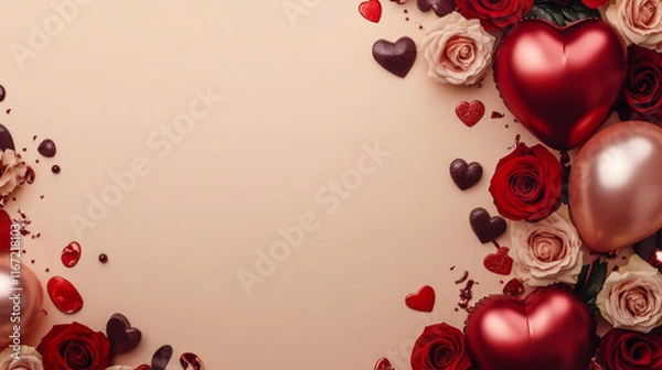 Fototapeta Valentine's day background with copy space