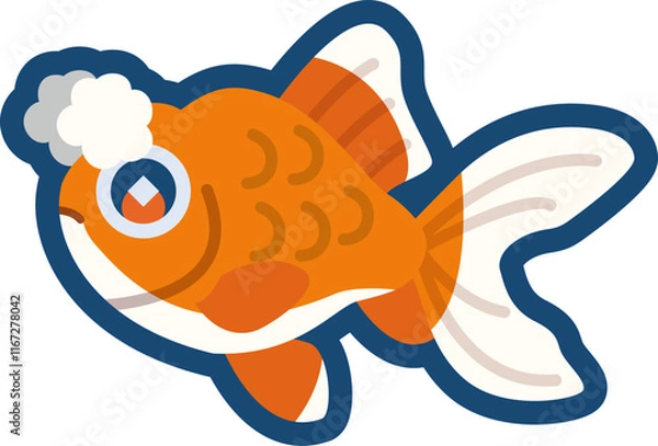 Obraz かわいい金魚（日本花房）のいらすと