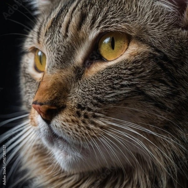 Fototapeta Capture the whiskers of a cat close up.