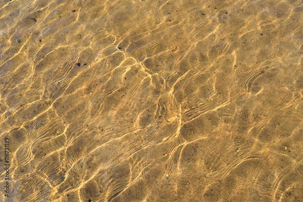 Fototapeta bottom of the river with fine sand background