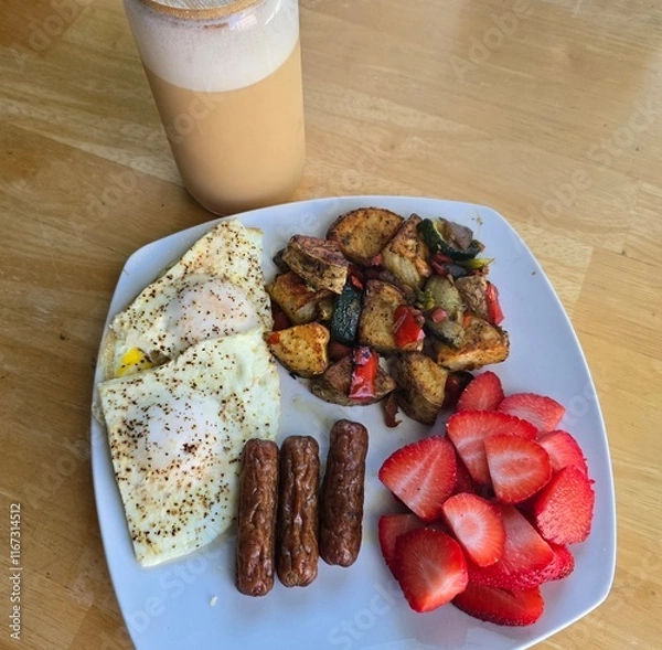 Obraz Healthy breakfast with potatoes